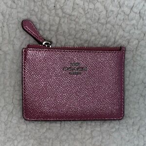 Coach Metallic Pink Card Wallet